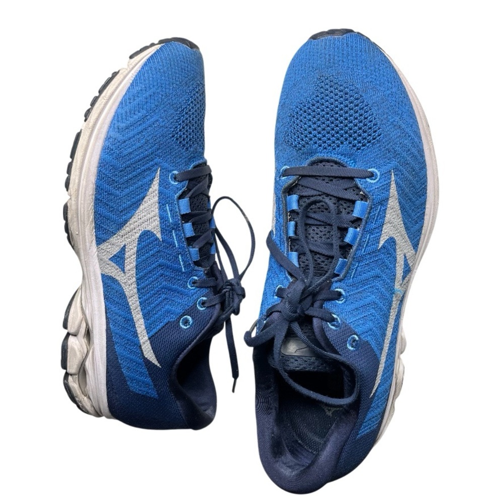MIZUNO Blue Wave Rider Running Shoes Neutral Sneakers Wave Knit Mens Size 12 US - Picture 4 of 9